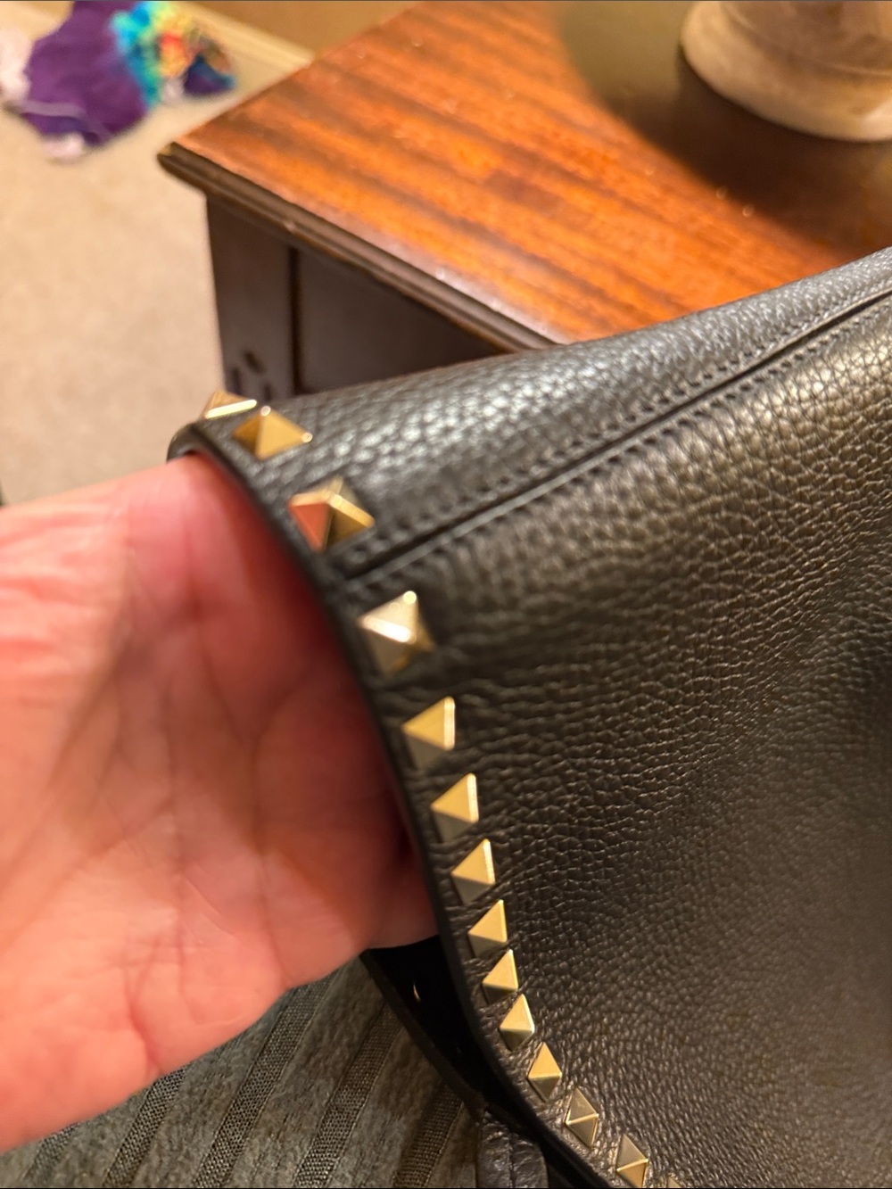 Valentino Garavani Rockstud Leather Tote - Black - Picture 16 of 16